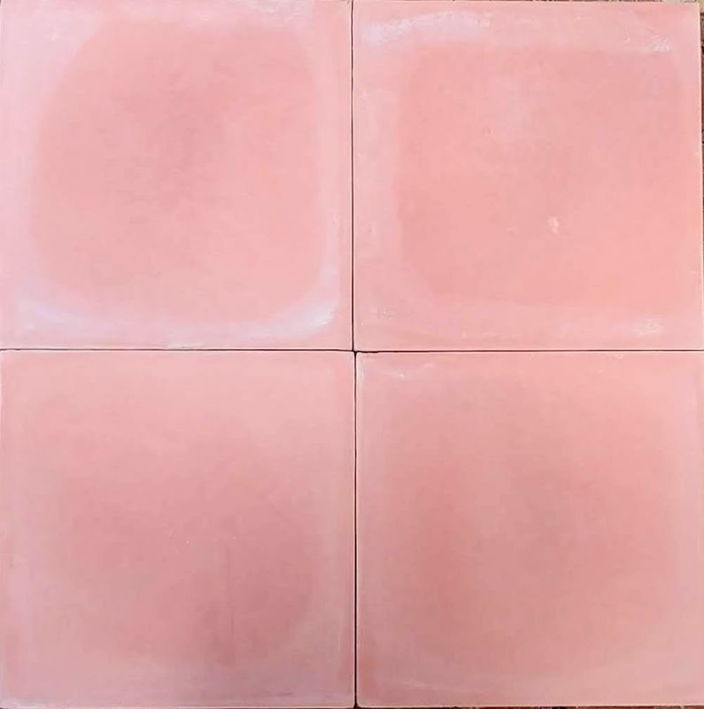 Cement Encaustic Tile Pale Cherry Red # 13B