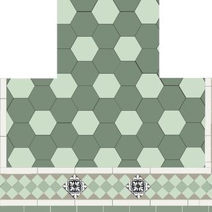 Fireplace - Florette Hexagon Design + Buckingham Border