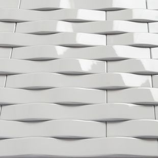 Subway - White Gloss Weave Wall Tiles 400×50  in Stretcher Bond Design