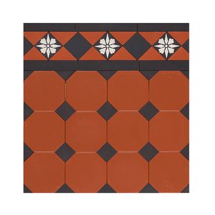 Octagon Special Red and Black Dot & Norwood Encaustic Border